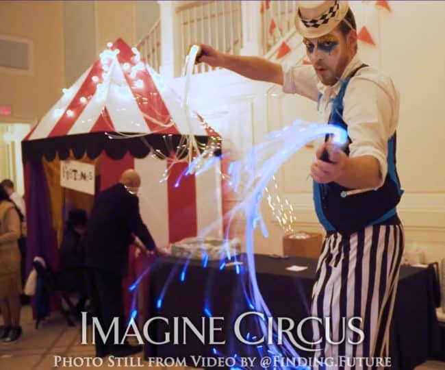 LED Fiberflies, Flow Arts, Teal, Gold, Cirque, Imagine Circus, Jon, Oddball Gala, Photo Still from Video by Finding Future