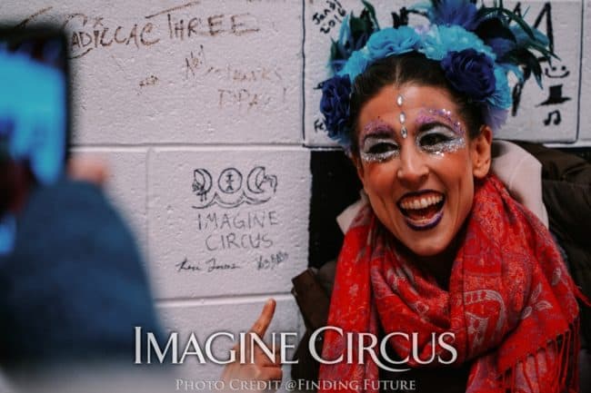 Aerialist, Backstage at DPAC, Liz, Imagine Circus, Photo by Finding Future