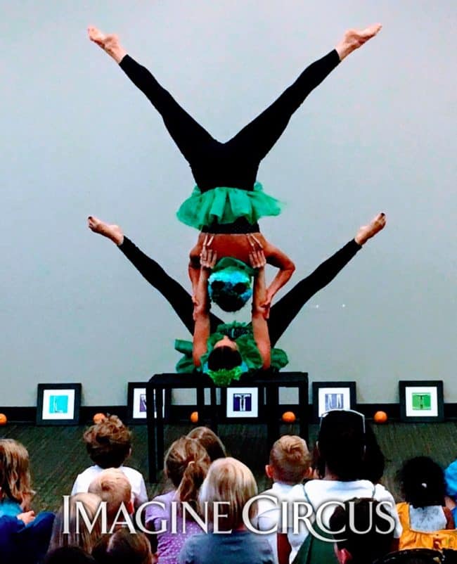 Acro Alphabet Library Show, Acrobats, Imagine Circus, Performers, Katie, Kaci