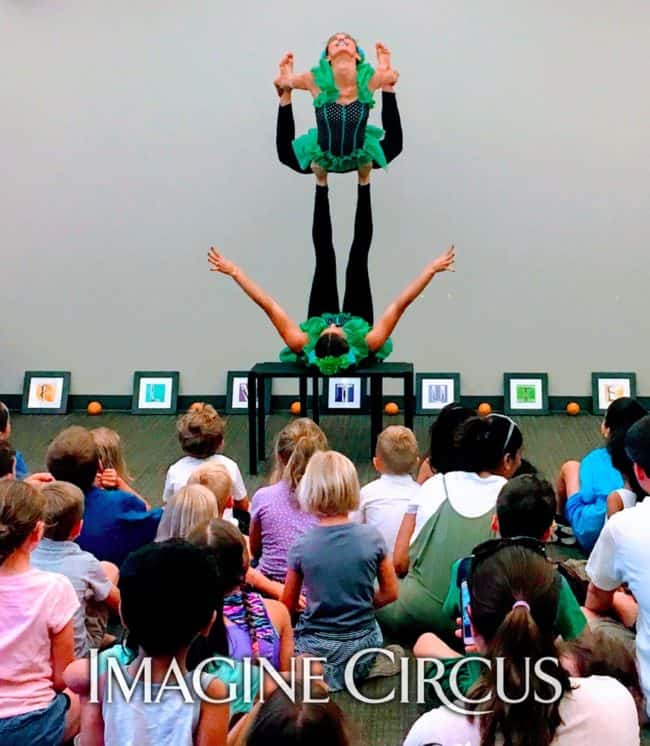 Acro Alphabet Library Show, Acrobats, Imagine Circus, Performers, Katie, Kaci