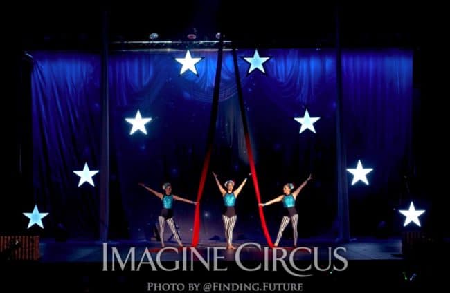 Aerialist, Aerial Silks, Liz Bliss, Cirque Celebration, Stage Show, Imagine Circus Performer, Photo by Finding Future