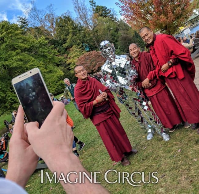 Mirror Man with Monks, LEAF Festival, Black Mountain, NC, Imagine Circus Performer