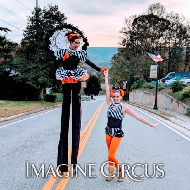 Stilt Walker, Liz Bliss, Katie, Halloween Fall Festival, Stuart, Virginia, Imagine Circus