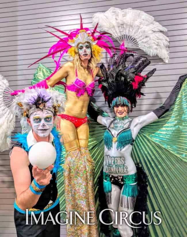 Stilt Walkers, Carnival, Fan Dancers, Jugglers, Imagine Circus, Performer, Lacy, Tik Tok, Adam, Vapers Carnival, Convention