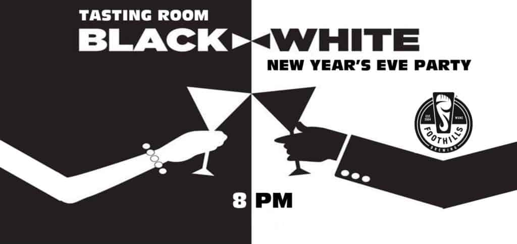 New Year's Eve Party, Tasting Room, Black and White, Foothills Brewing, Imagine Circus