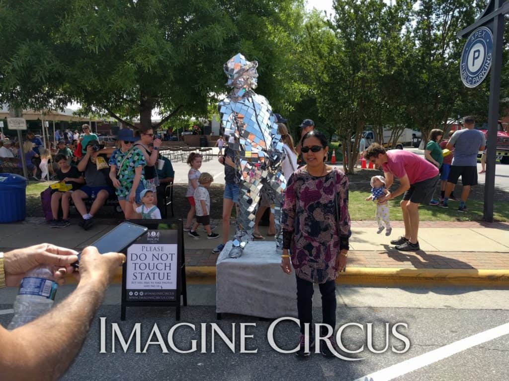 Mirror Man, Living Statue, Performer, Imagine Circus, Apex, PeakFest