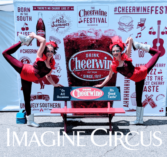 Acrobat Duo, Katie, Kaci, Cheerwine Festival, Imagine Circus