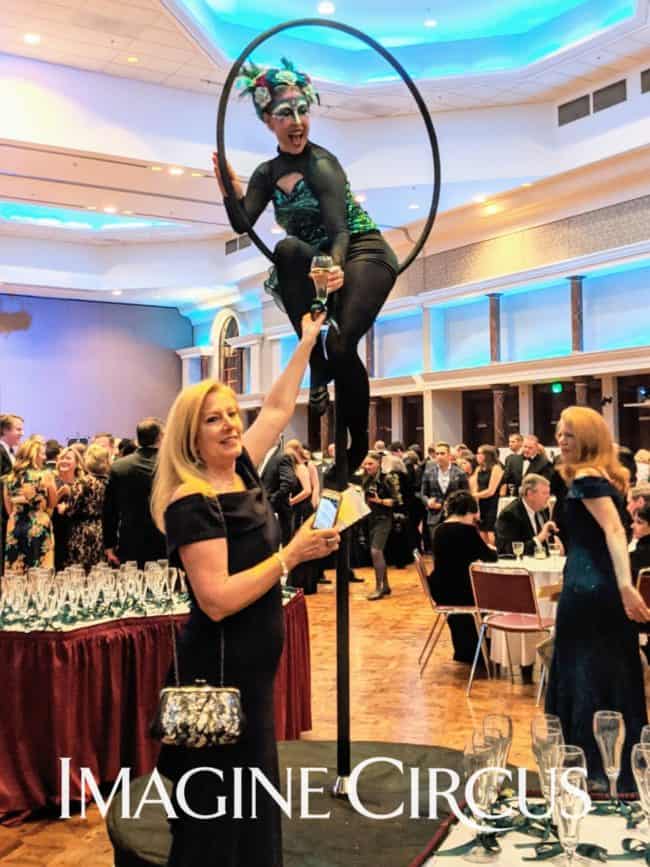 Aerial Bartender, Liz, Upscale Event Entertainment, JDRF Greensboro, Imagine Circus