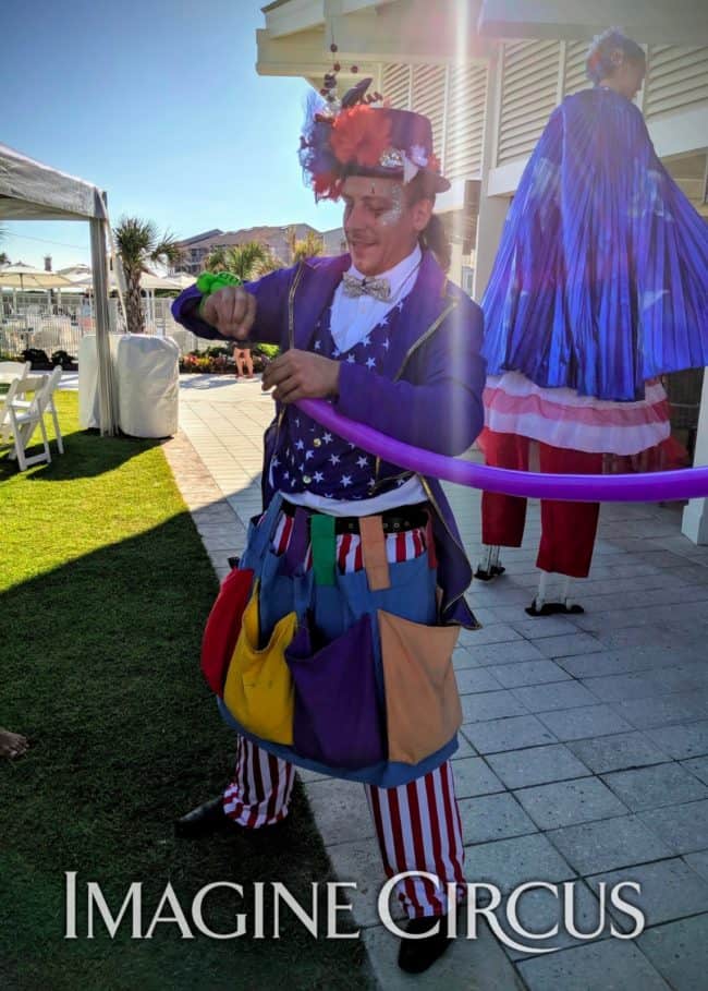 July 4 Balloon Twister, Costa, Coral Bay Country Club, Imagine Circus Performers