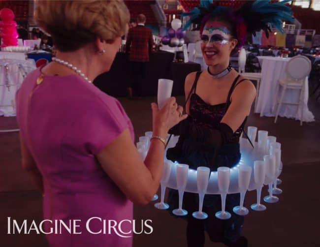 LED Champagne Mini Skirt, Callie, VAE Gala Event, Cirque Entertainment, Imagine Circus