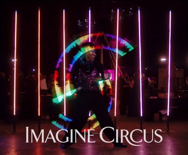 LED Pixel Poi Flow Artist, Scott, VAE Gala Event, Cirque Entertainment, Imagine Circus