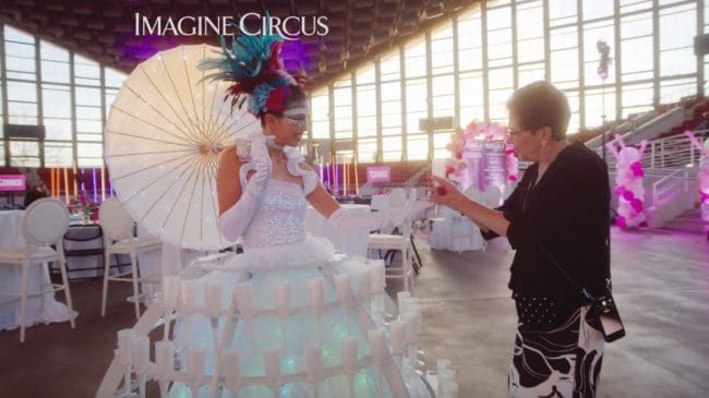 LED Strolling Champagne Dress, Kaci, VAE Gala Event, Cirque Entertainment, Imagine Circus