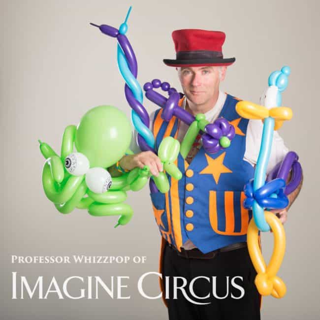 Professor Whizzpop, Juggler, Balloon Artist, Comedian, Stage Show, Family Friendly Entertainment, Imagine Circus