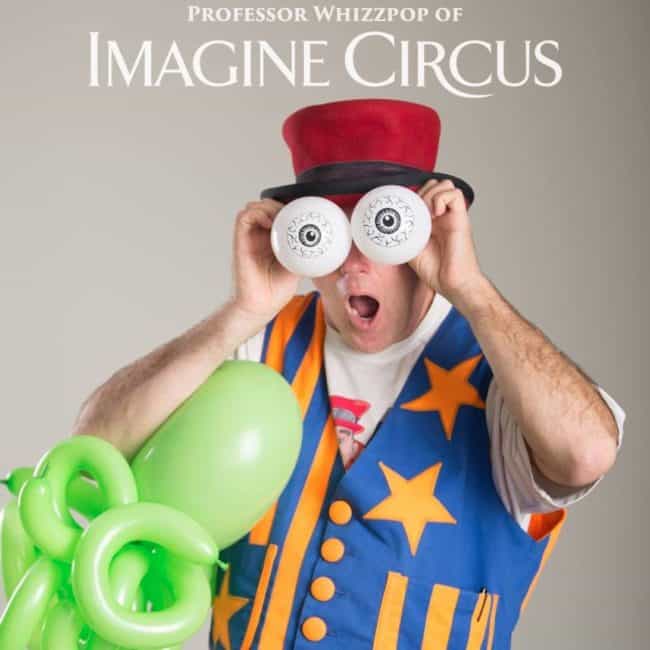 Professor Whizzpop, Juggler, Balloon Artist, Comedian, Stage Show, Family Friendly Entertainment, Imagine Circus