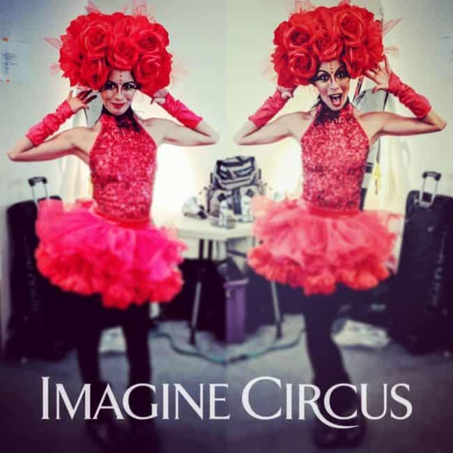 Red Rose Dancer, Garden Party Activator, Kaci, Imagine Circus Entertainment