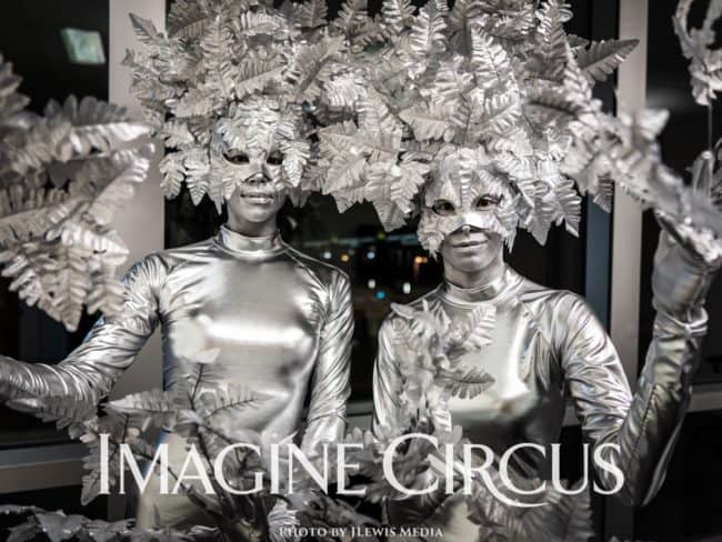 Silver Topiary Living Statue, Secret Garden Theme, Kaci and Brittney, Richmond VA Entertainment, Imagine Circus Performers, Photo by JLewis Media