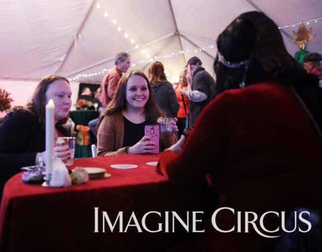 Tarot Card Fortune Teller, Madame Z, Holiday Entertainment, Christmas Party, Imagine Circus, Photo Credit @theideacomplete