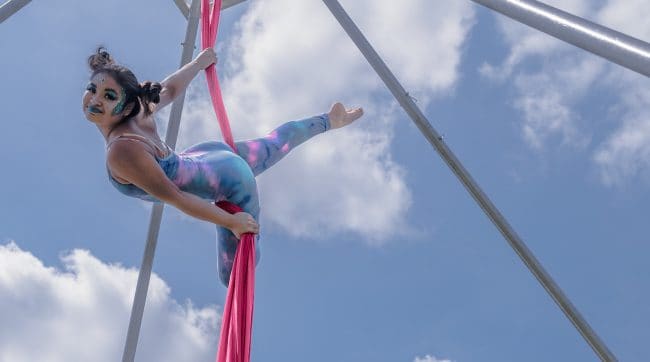 Aerial Performer, Aerial Dancer, Aerial Silks, Imagine Circus, Performer, Mari, Photo By Slater Mapp