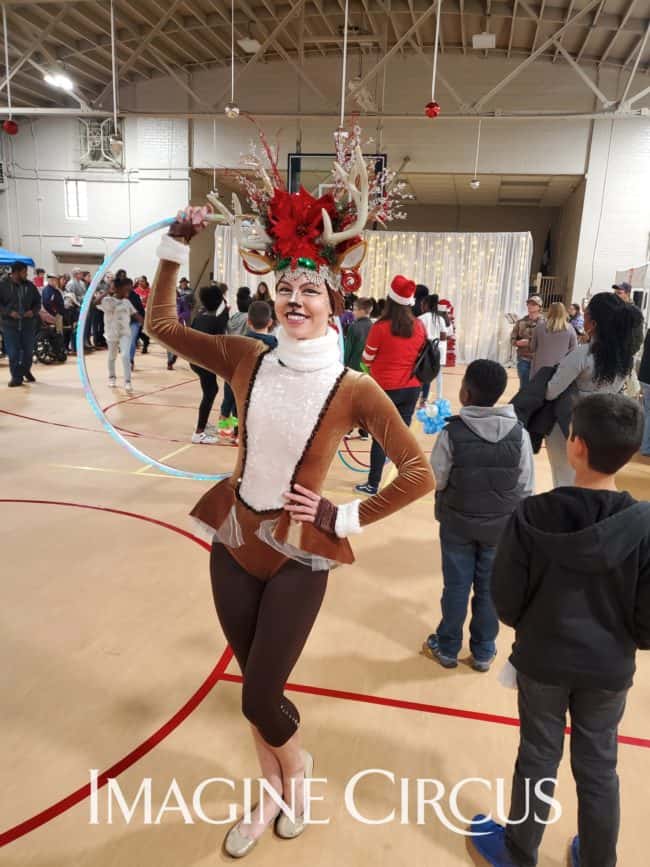 Roving Winter Holiday Character, Reindeer LED Hooper, Brittney, Family Friendly Entertainment, Imagine Circus