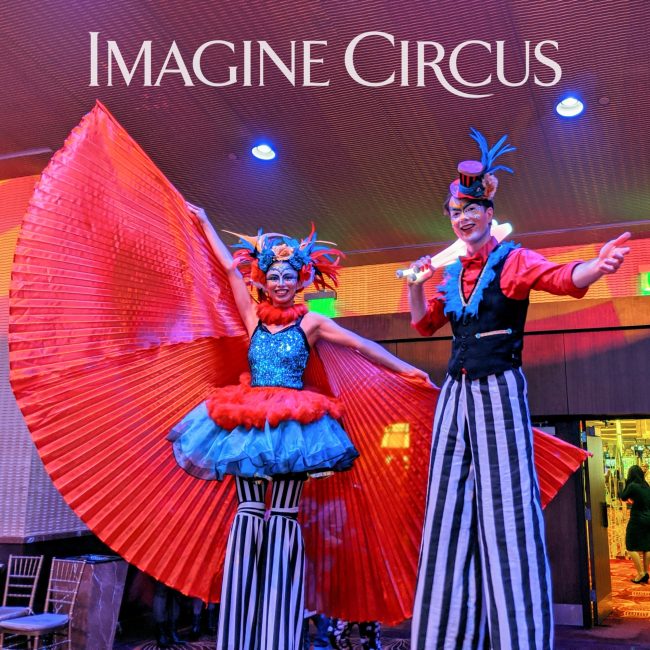 Stilt Walkers, Kaci and Jeremy, Parx Casino, Imagine Circus Performer