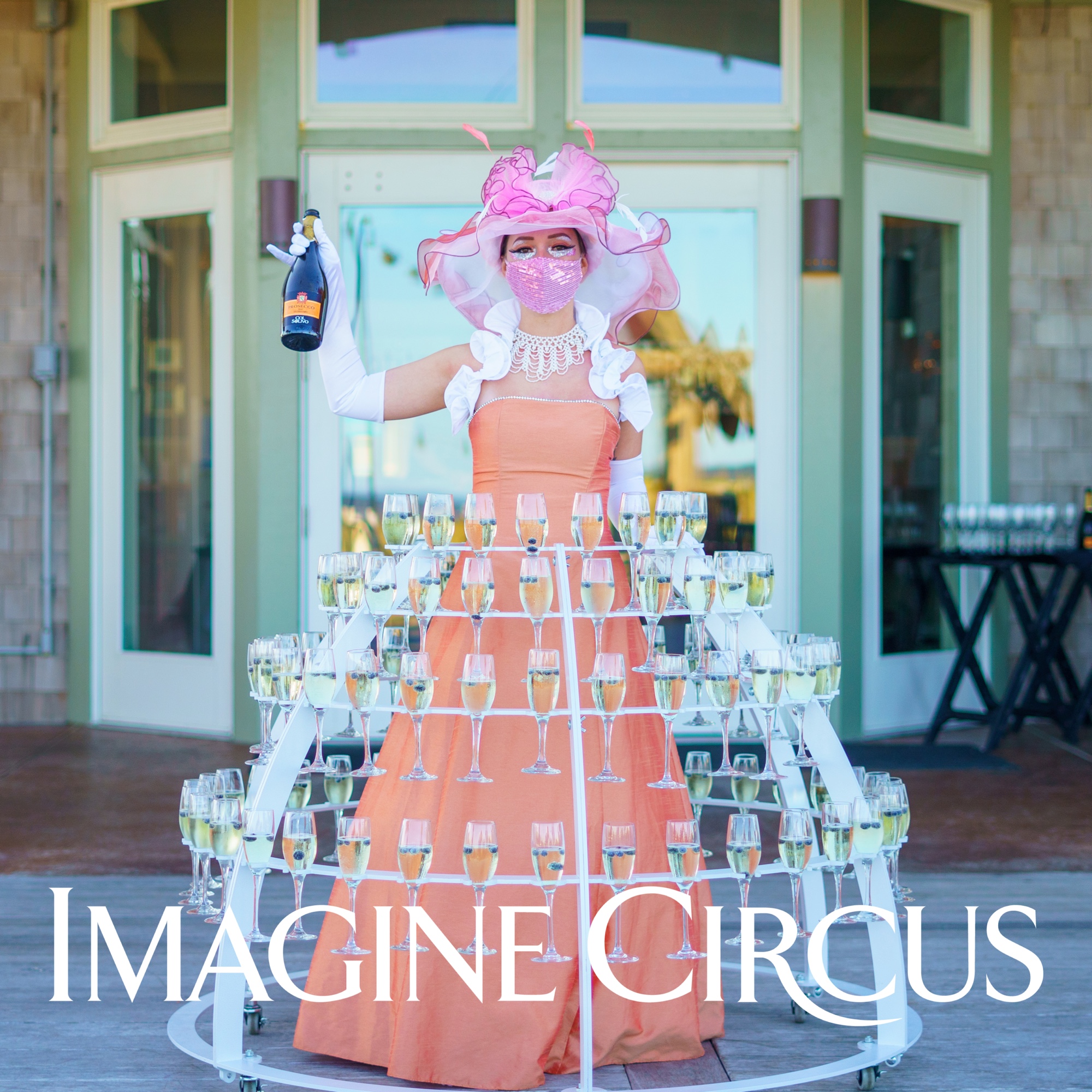 Strolling Champagne Dress, Steph, Pink Coral Garden Party, Imagine Circus, Photo by Jlewis Media