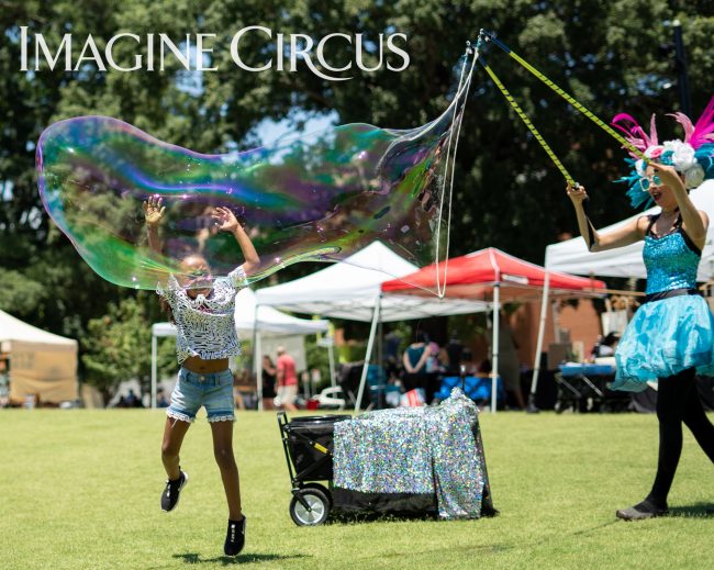 Giant Bubble Artist, Kaci, Imagine Circus Entertainment, photo by JLewis Media