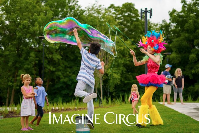 Giant Bubble Artist, Lauren, Chavis Park, Raleigh NC, Imagine Circus, Photo by JLewis Media