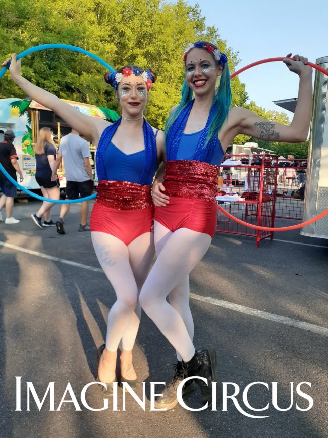 Hula Hoop Girls, Amber and Brittney, July 4, Imagine Circus