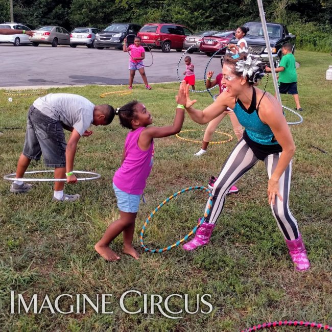 Liz, Hoop Jam, Imagine Circus Performer