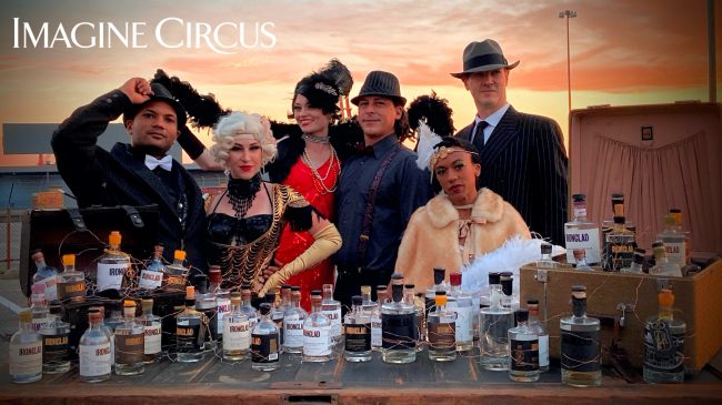 Roaring 20s Gatsby Characters, Group Photo, Imagine Circus, Strolling Entertainment