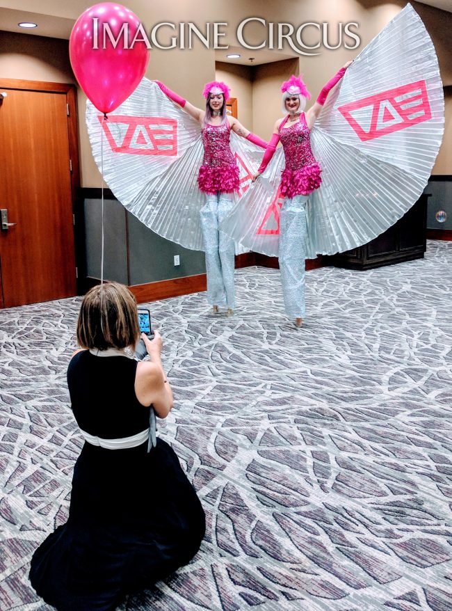 Stilt Walking, Entertainer, Winged Dancer, Logo Branding, VAE Gala, Raleigh, NC, Imagine Circus