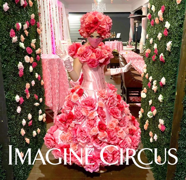 Pink Rose Girl, NYE Character, Greeter, Georgia, Imagine Circus