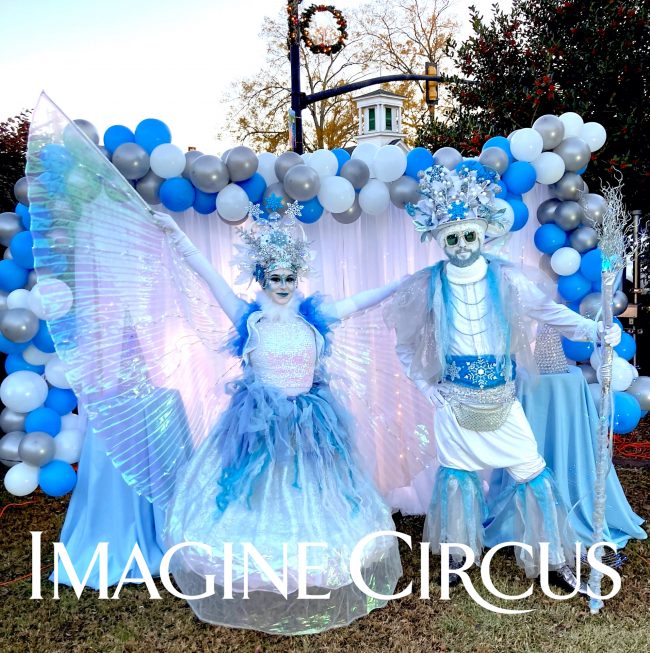 Snow Queen & Jack Frost, Amber Shawn, Winter Holiday Strolling Entertainment, Imagine Circus