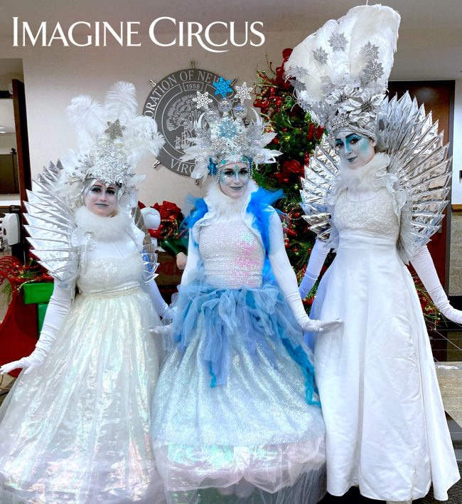 Snow Queens, Amber Holly Ashley, Winter Holiday Costume, Roving Entertainment, Imagine Circus