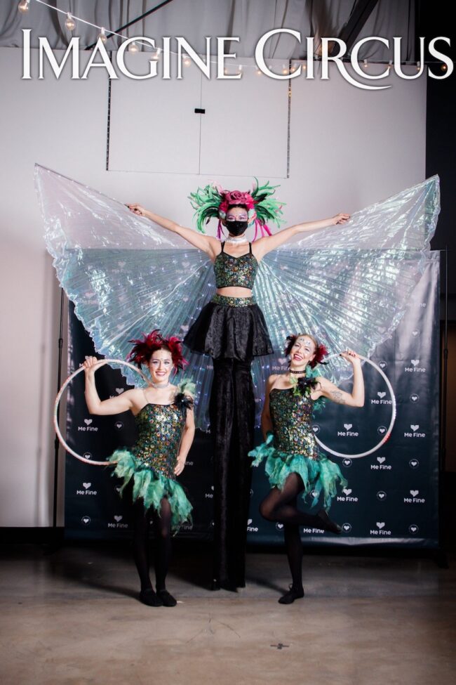 Imagine Circus, Stilt Walker, LED Winged Dancer, Hoopers, Photo by Davies Photography