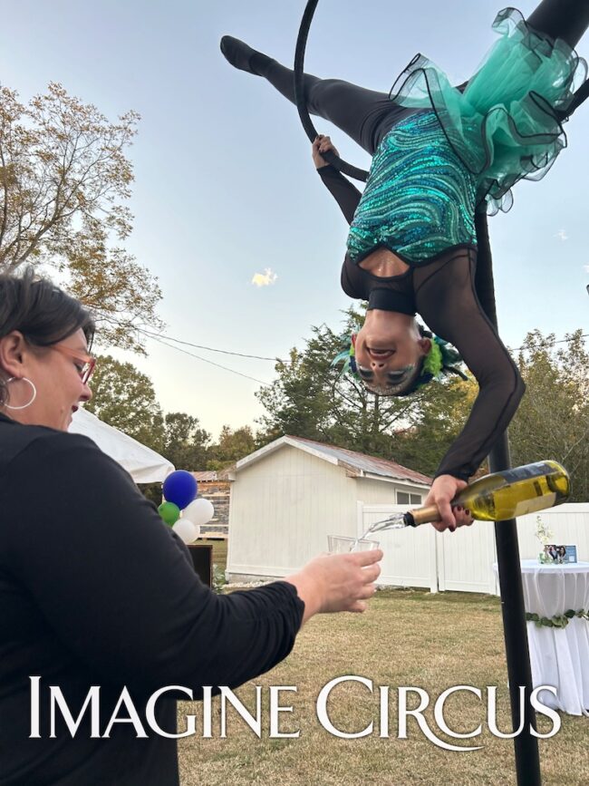 Aerial Bartender, Imagine Circus, Performer, Wine