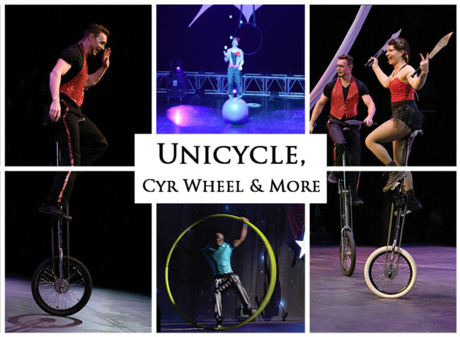 Cyr Wheel Unicycle, Rolling Globe Button