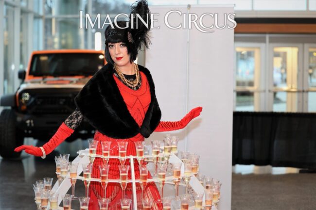 Great Gatsby, Roaring 20s, Imagine Circus Performers, Champagne Dress, Photos by Sophie Hanson with The NewsLink Group