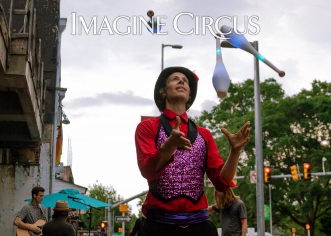 Imagine Circus, Performers, Purple, Hillsborough Street, Circus Acts, Juggler