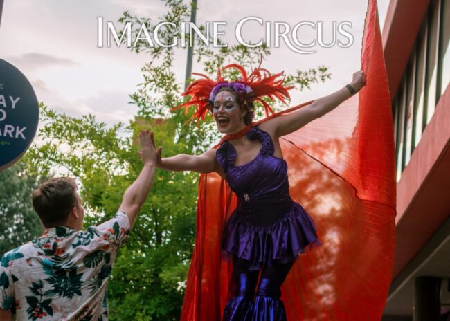 Imagine Circus, Performers, Purple, Hillsborough Street, Circus Acts, Stilt Walker