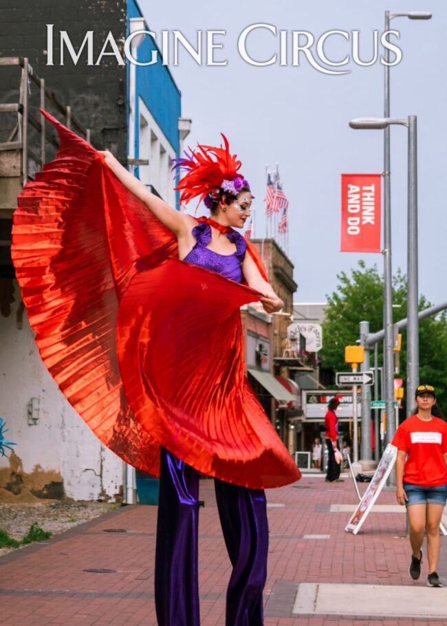 Imagine Circus, Performers, Purple, Hillsborough Street, Circus Acts, Stilt Walker