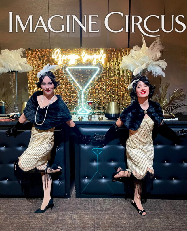 Great Gatsby, Cigar Girls, Roaring 20s, Gold and Black, Imagine Circus Performers