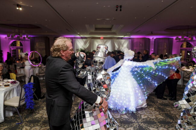 Party Activator, Winged Dancer, Mirror Person, LED Performer, Imagine Circus Photo byThe Nixons Photography