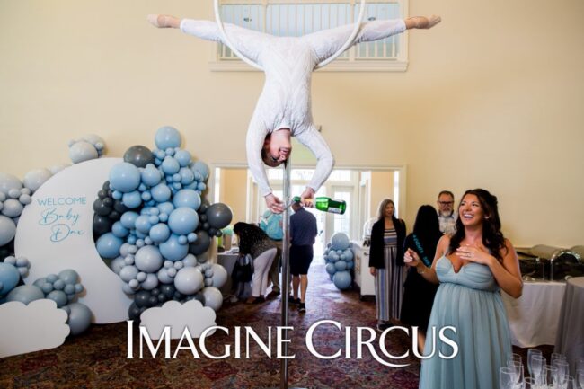 Imagine Circus, Lollipop Lyra, Aerial Bartender, Baby Shower