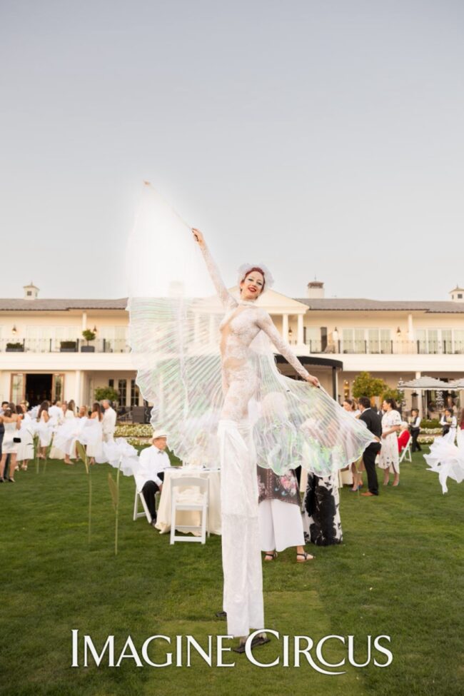 Imagine Circus Performers, Winged Dancers, White Party, Party Activators, Kacie Jean Photography