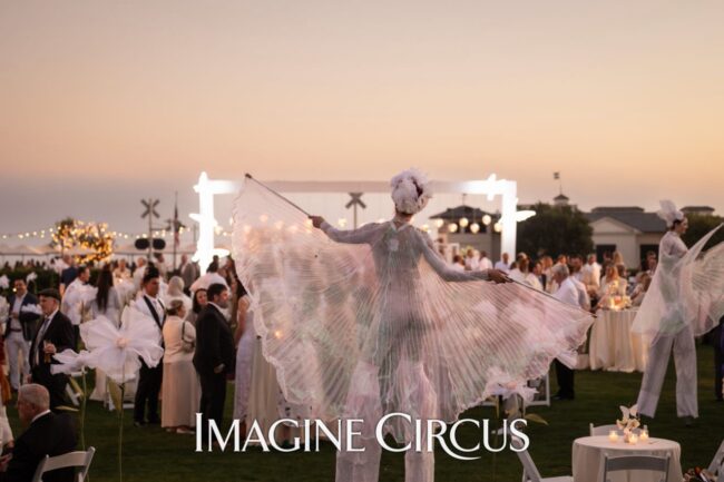 Imagine Circus Performers, Winged Dancers, White Party, Party Activators, Kacie Jean Photography