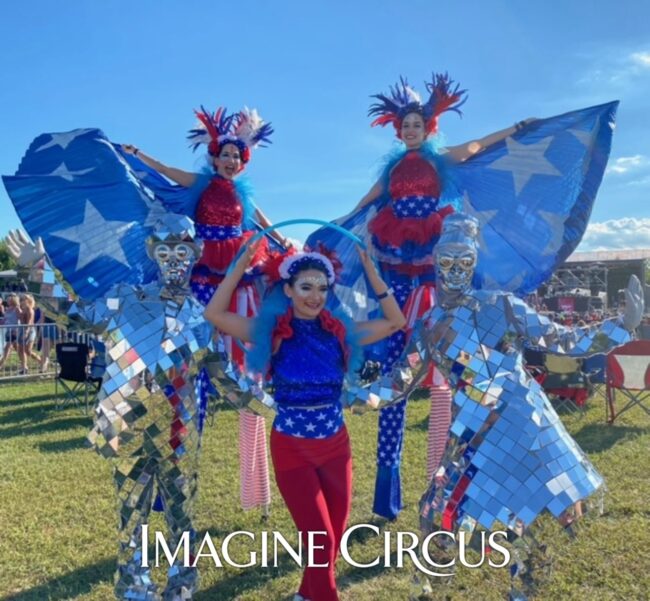 Patriotic, Independence Day, Red White and Blue, July 4th, Imagine Circus Performers