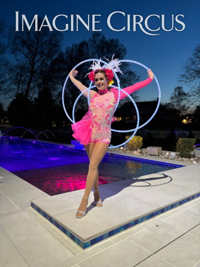 Imagine Circus, Upscale Entertainment, Pink LED Hoop Artist, Performers