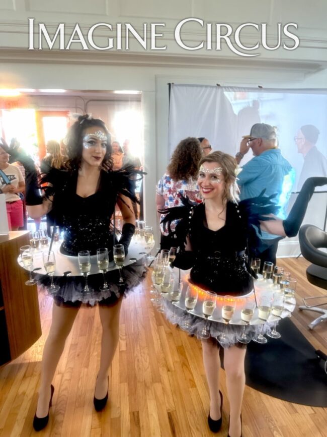 LED Drink Skirts, Champagne Skirt, Black and Feathers, Imagine Circus