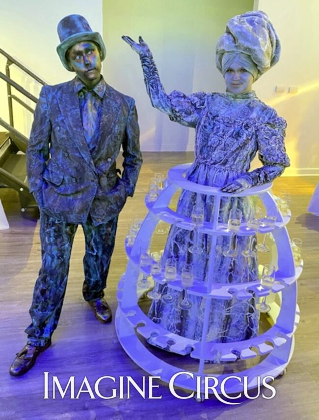 Imagine Circus, Living Statue, Champagne Dress, Stone Statue, Patina Statue, Performers